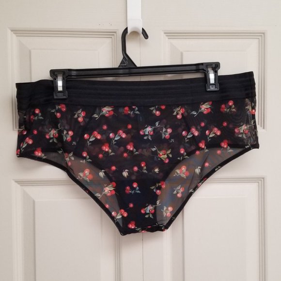 🆕️ Torrid Cherries Print Black Mesh Mid-Rise Cheeky Panty - Picture 3 of 6